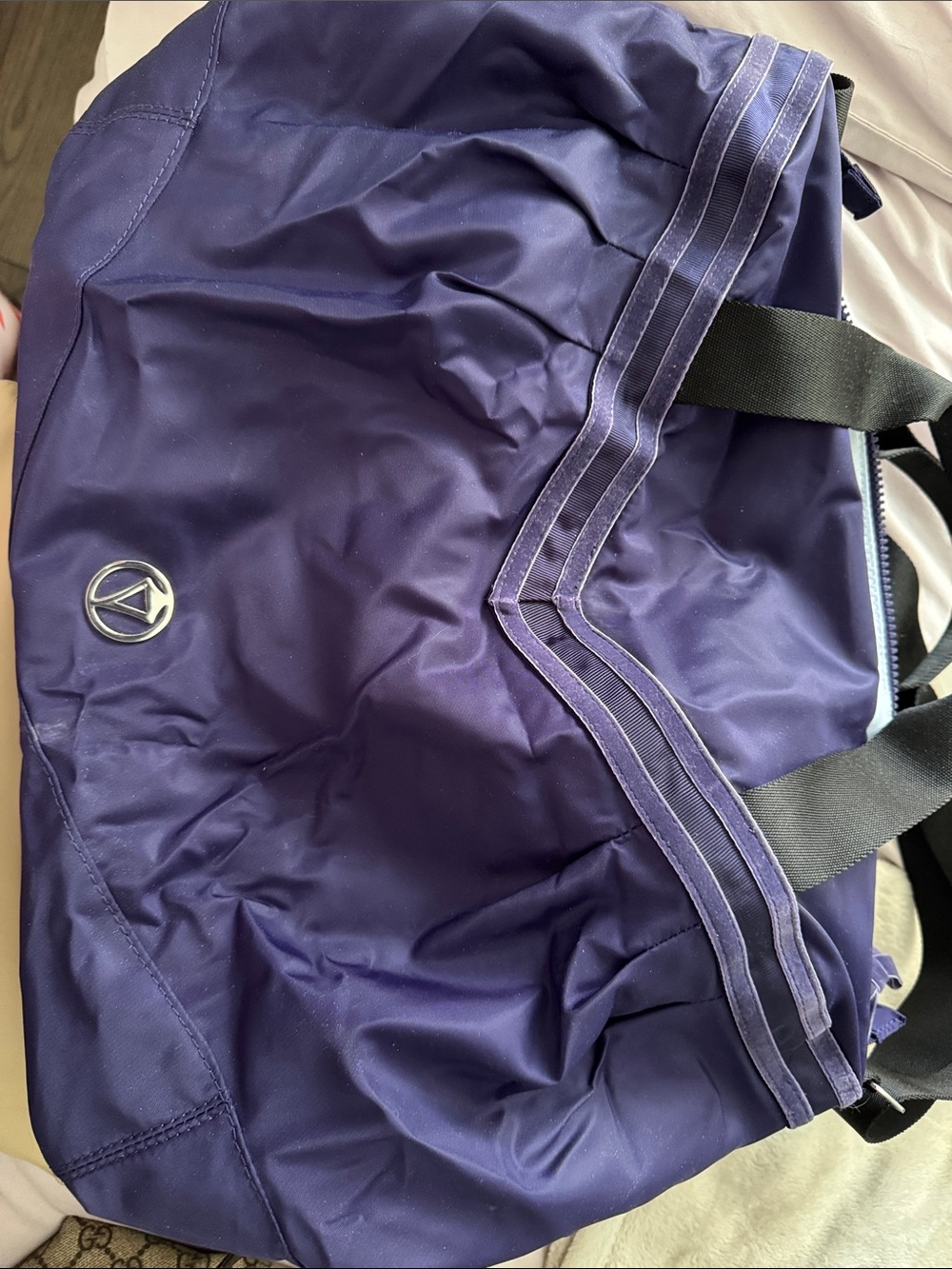 Purple Tote Bag with Contrast Trim